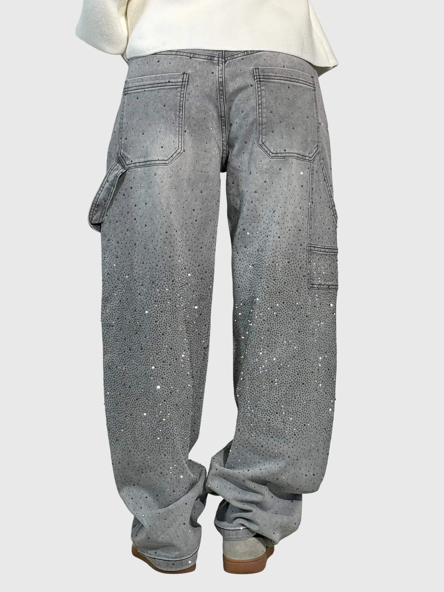 Beth - Women's Glittery Diamant Denim Trousers