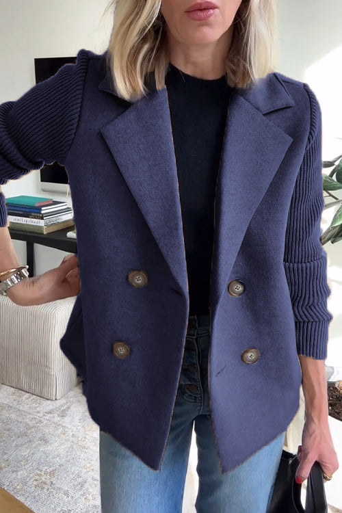 Edith - Women's Blazer with langen Sleeves and Button Placket vorne