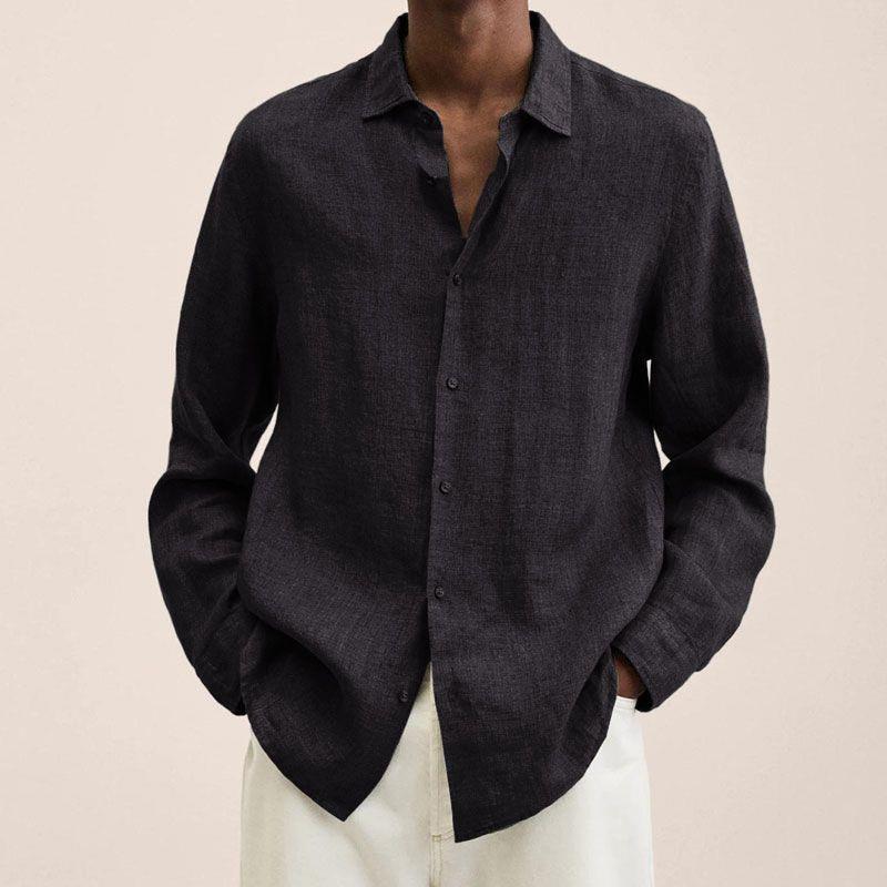 Kathleen - Men's Klassisches Long Sleeve Shirt with Button Placket