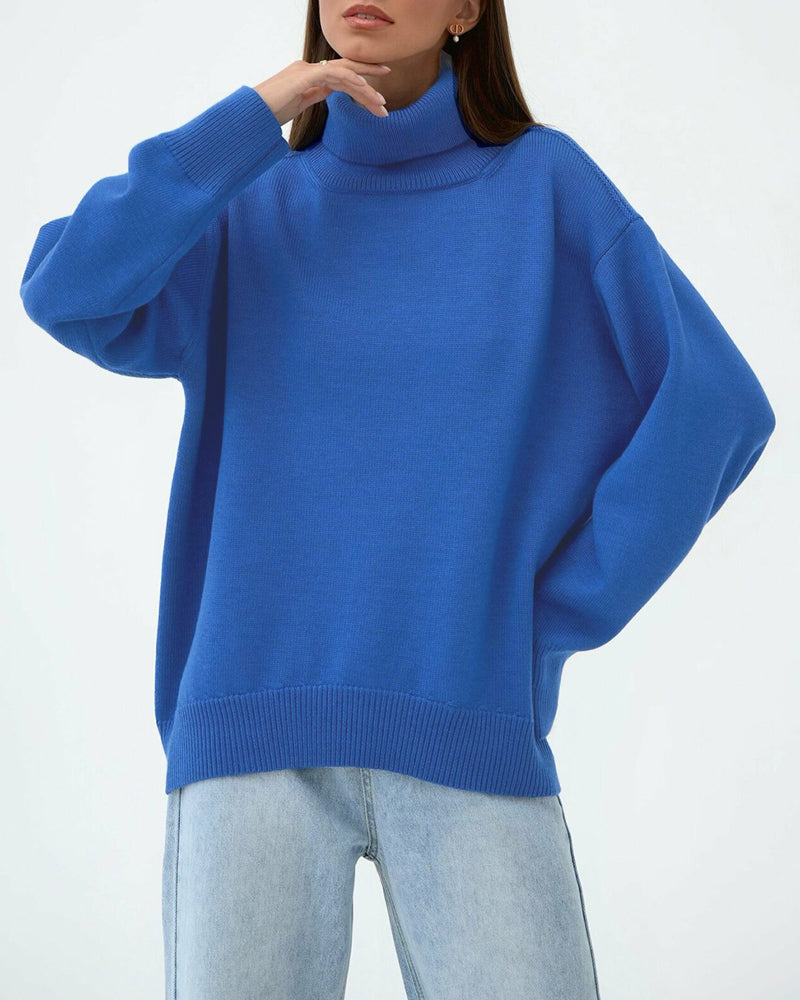 Alice - Women's Oversize High-Neck Casual Sweater