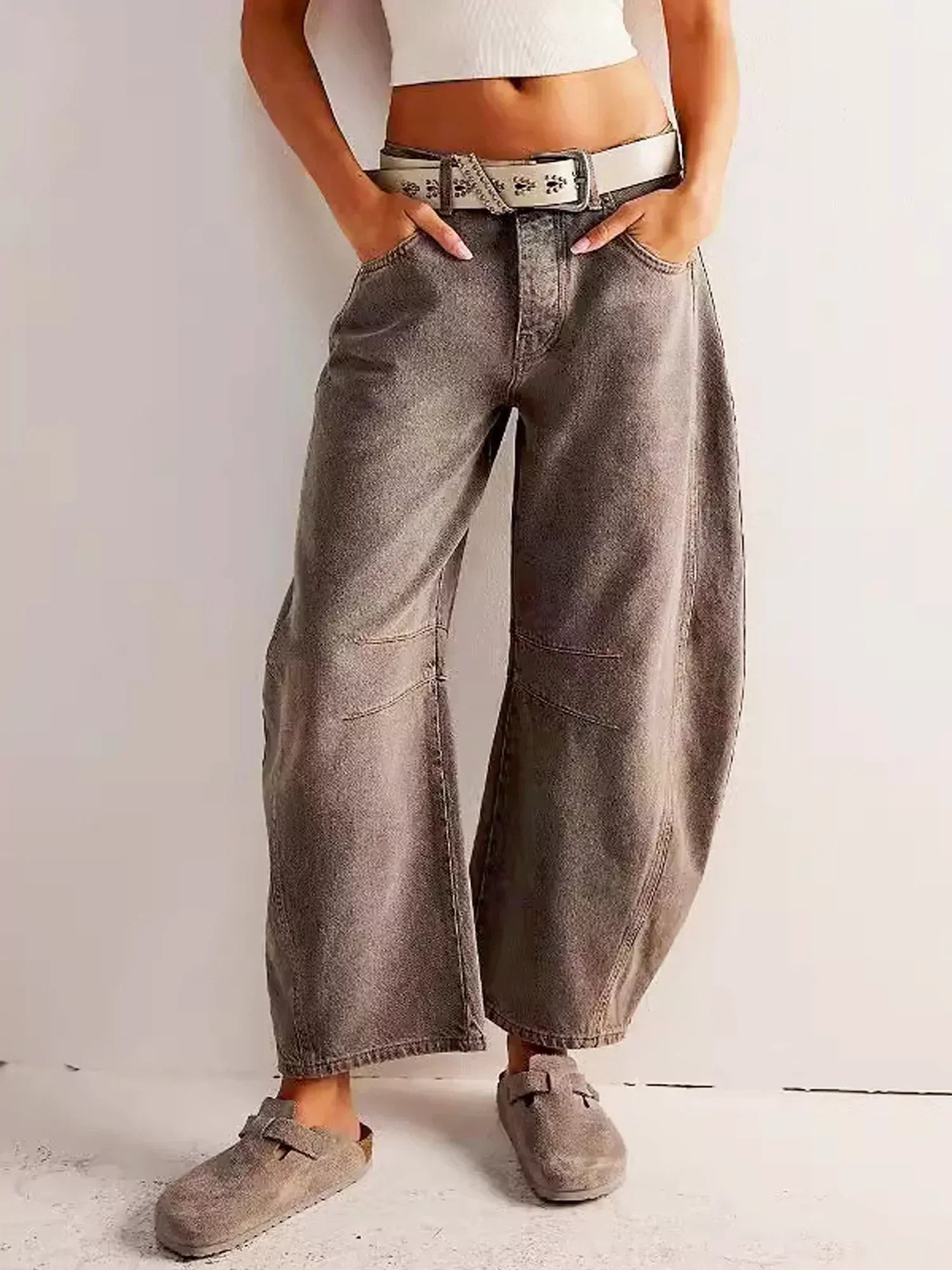 Lottie - Women's Bedruckte Jeans with Weitem Bein