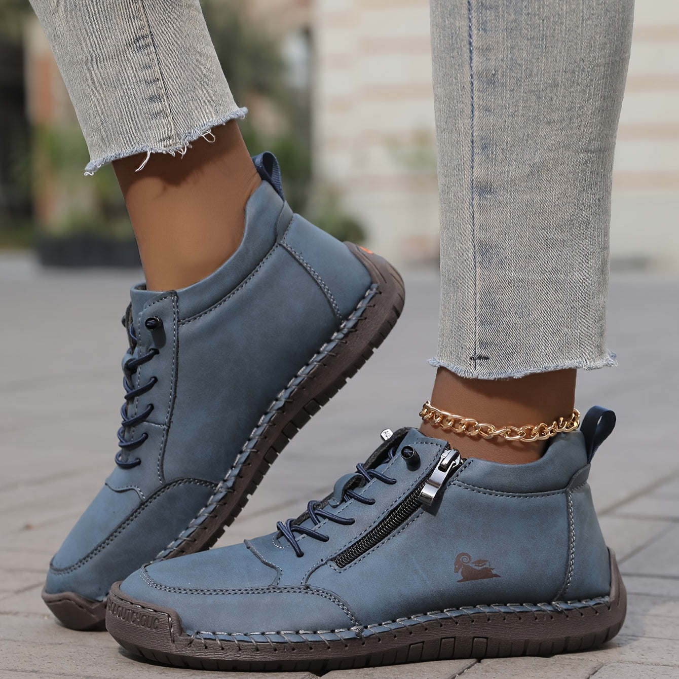 Isabella - Women's Comfortable Lace-Up Shoes with Zip