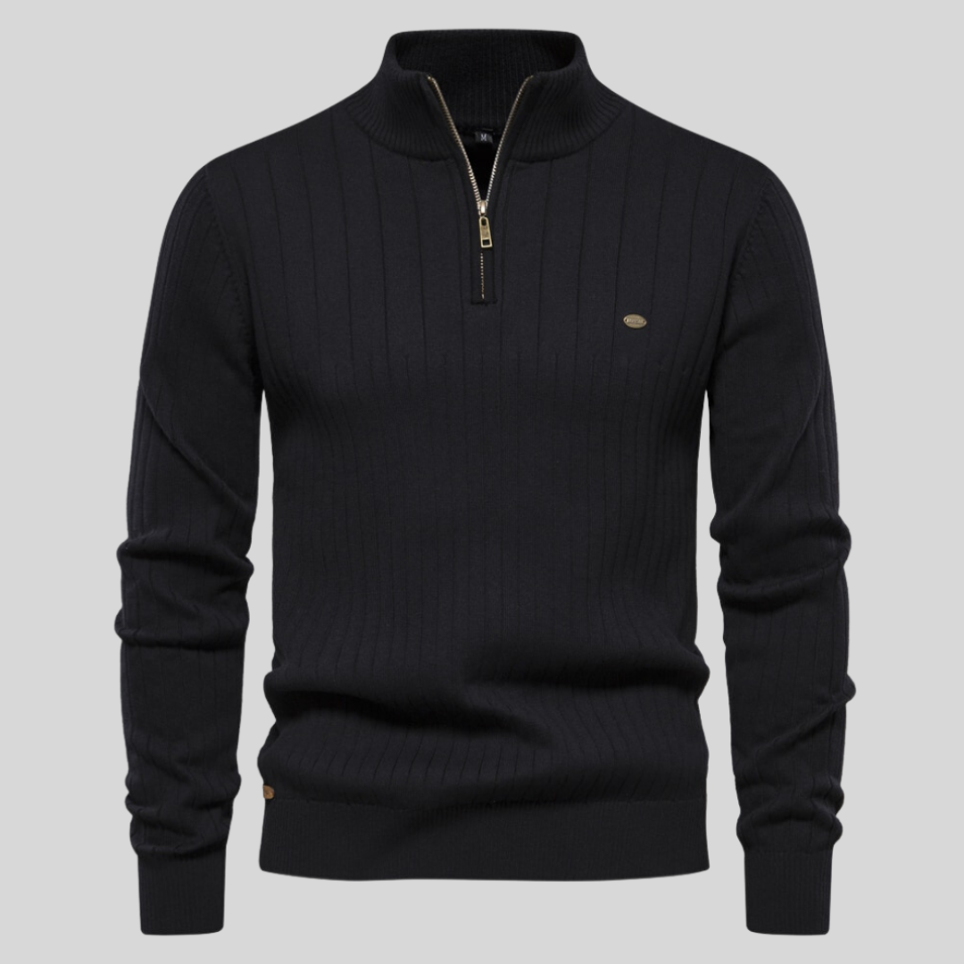 William - Men's Spring Quarter-Zip Long Sleeve Sweater