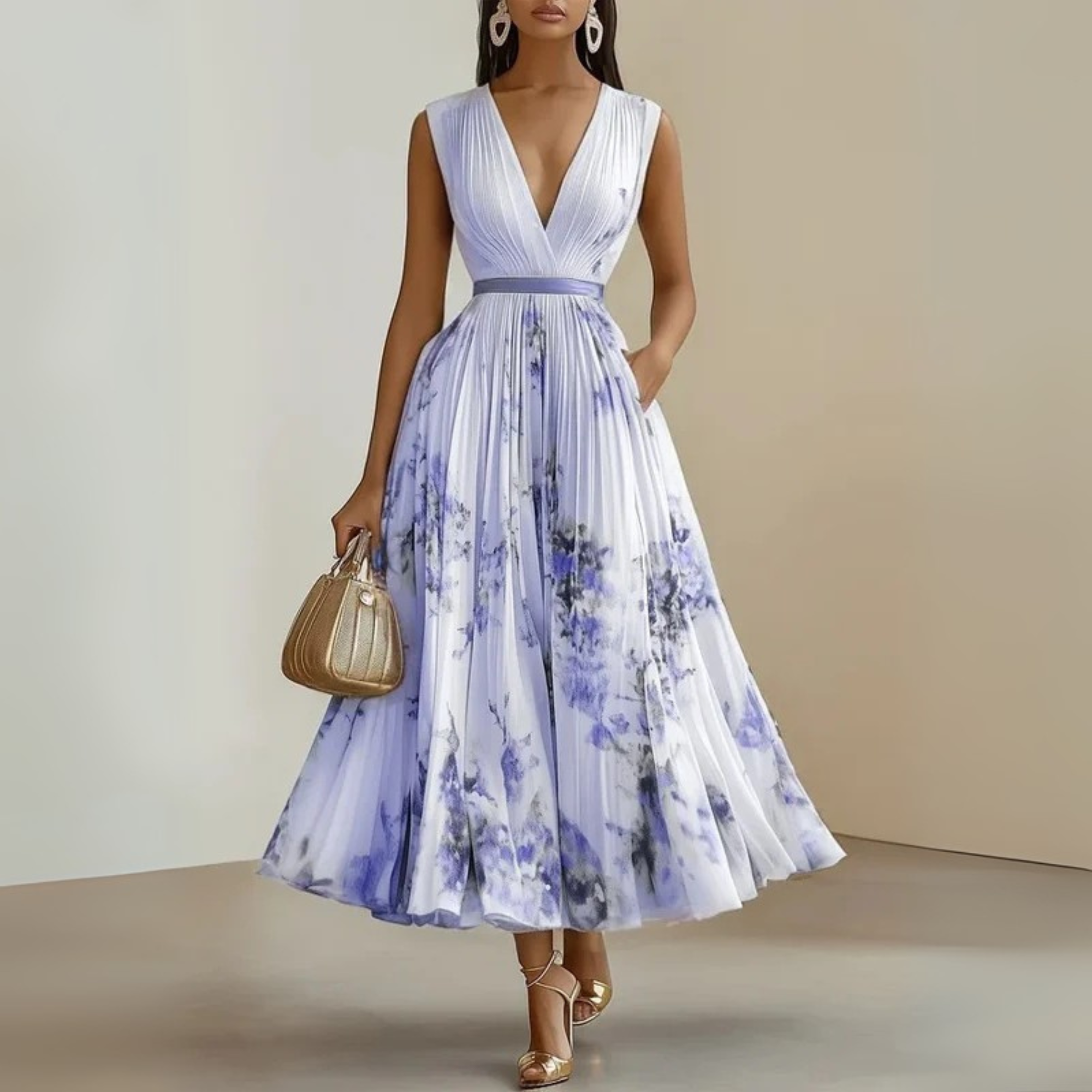 Alice - Women's Flowing Sleeveless Summer Maxi Dress