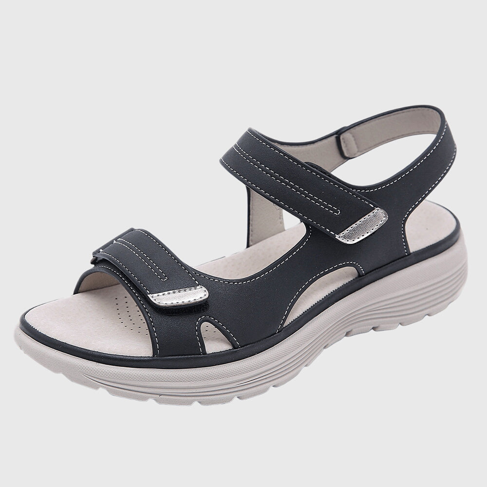 Chloe - Women's Sandals with Open Lace and Klettverschluss