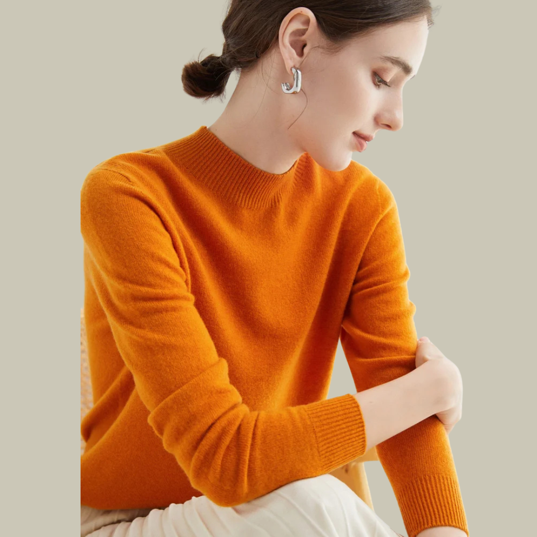 Karen - Women's Turtleneck Sweater aus Merinowolle for Spring