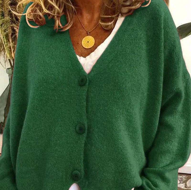 Sophie - Women's Casual-Cardigan with V-Neck and Buttons