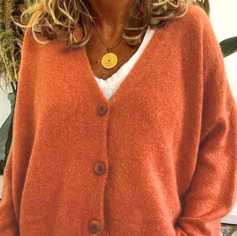 Sophie - Women's Casual-Cardigan with V-Neck and Buttons