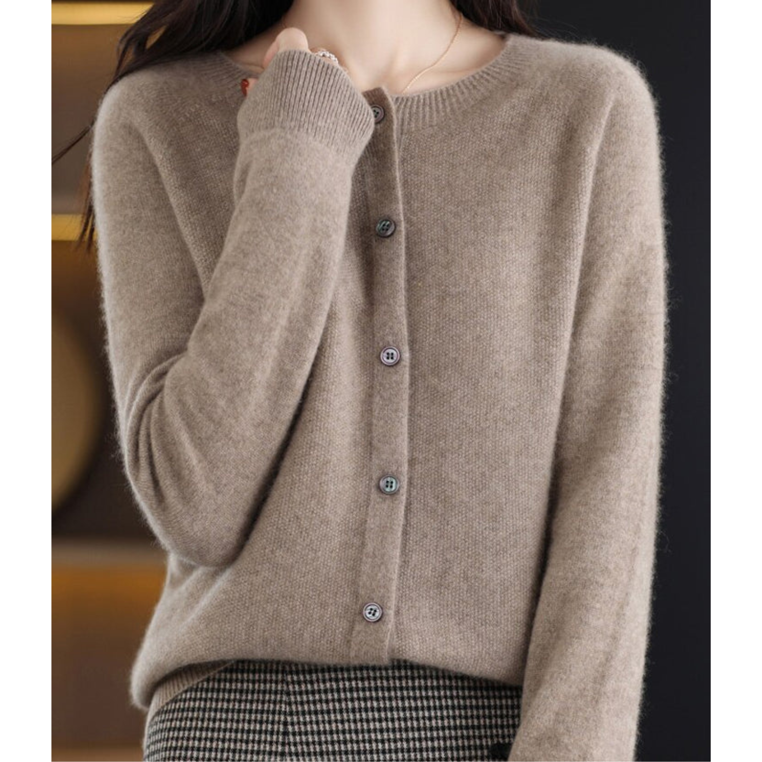 Laura - Women's Cardigan with Classic Button Placket