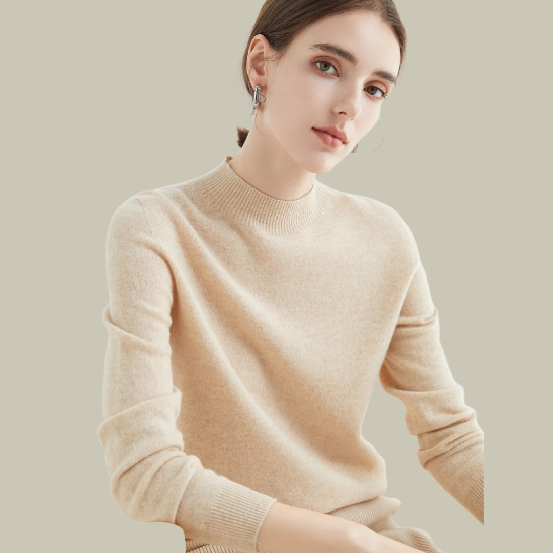 Karen - Women's Turtleneck Sweater aus Merinowolle for Spring