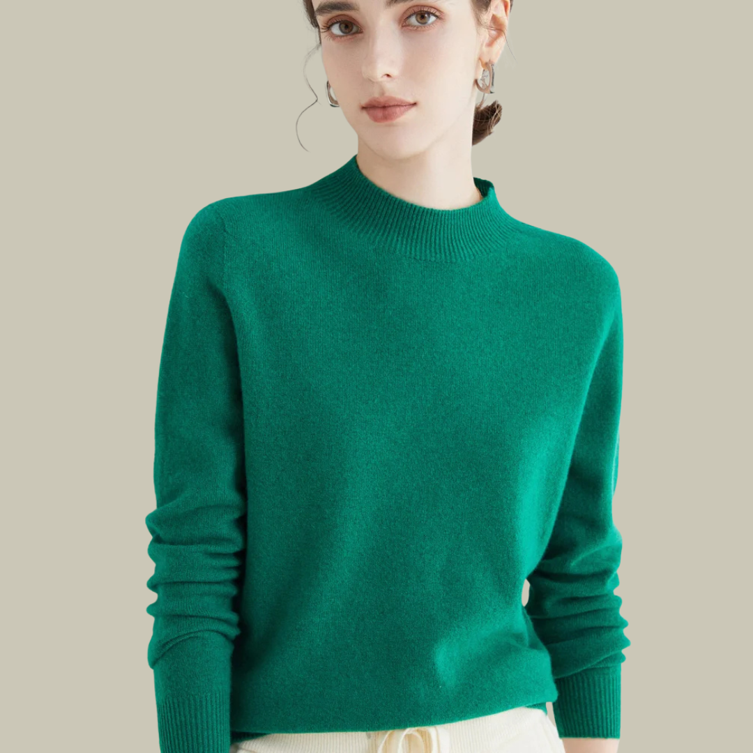 Karen - Women's Turtleneck Sweater aus Merinowolle for Spring