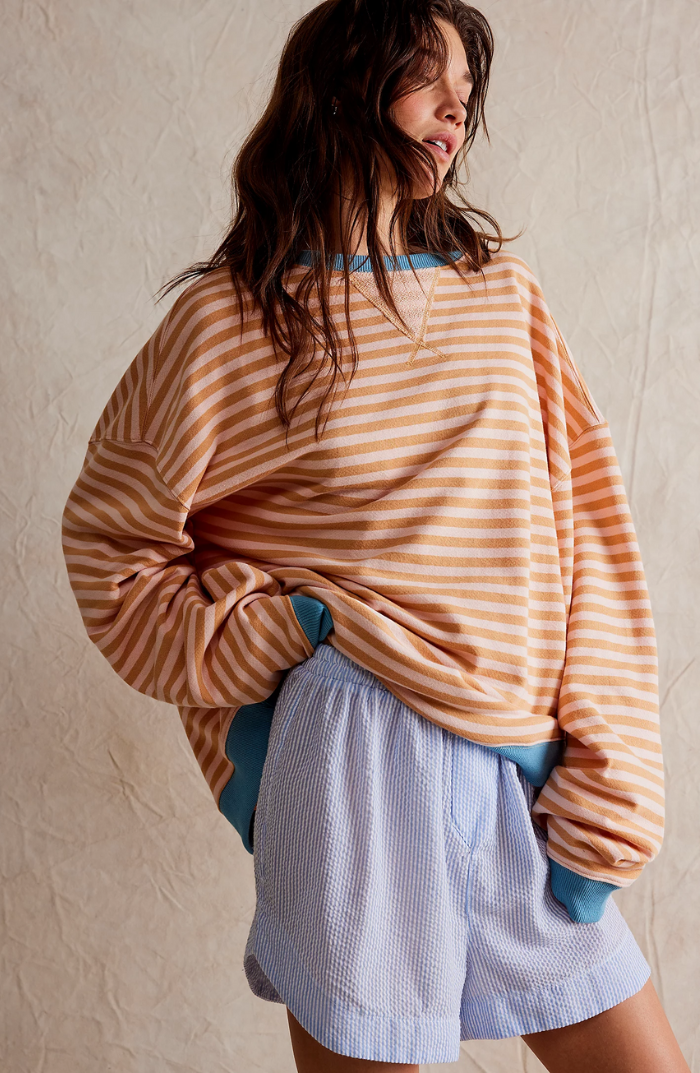 Mia - Women's Striped Round Neck-Sweater for Spring