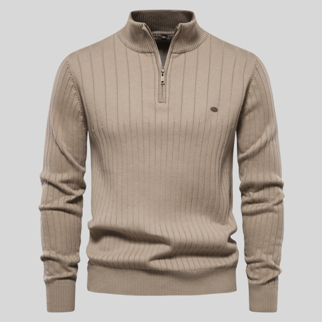 William - Men's Spring Quarter-Zip Long Sleeve Sweater