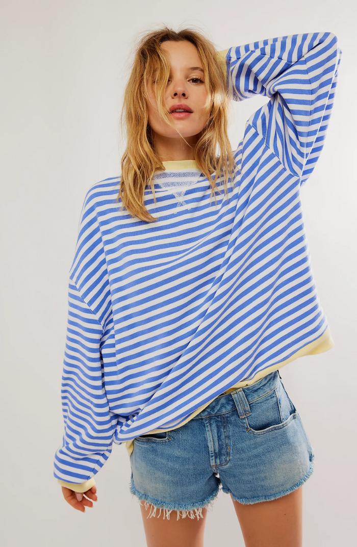 Mia - Women's Striped Round Neck-Sweater for Spring