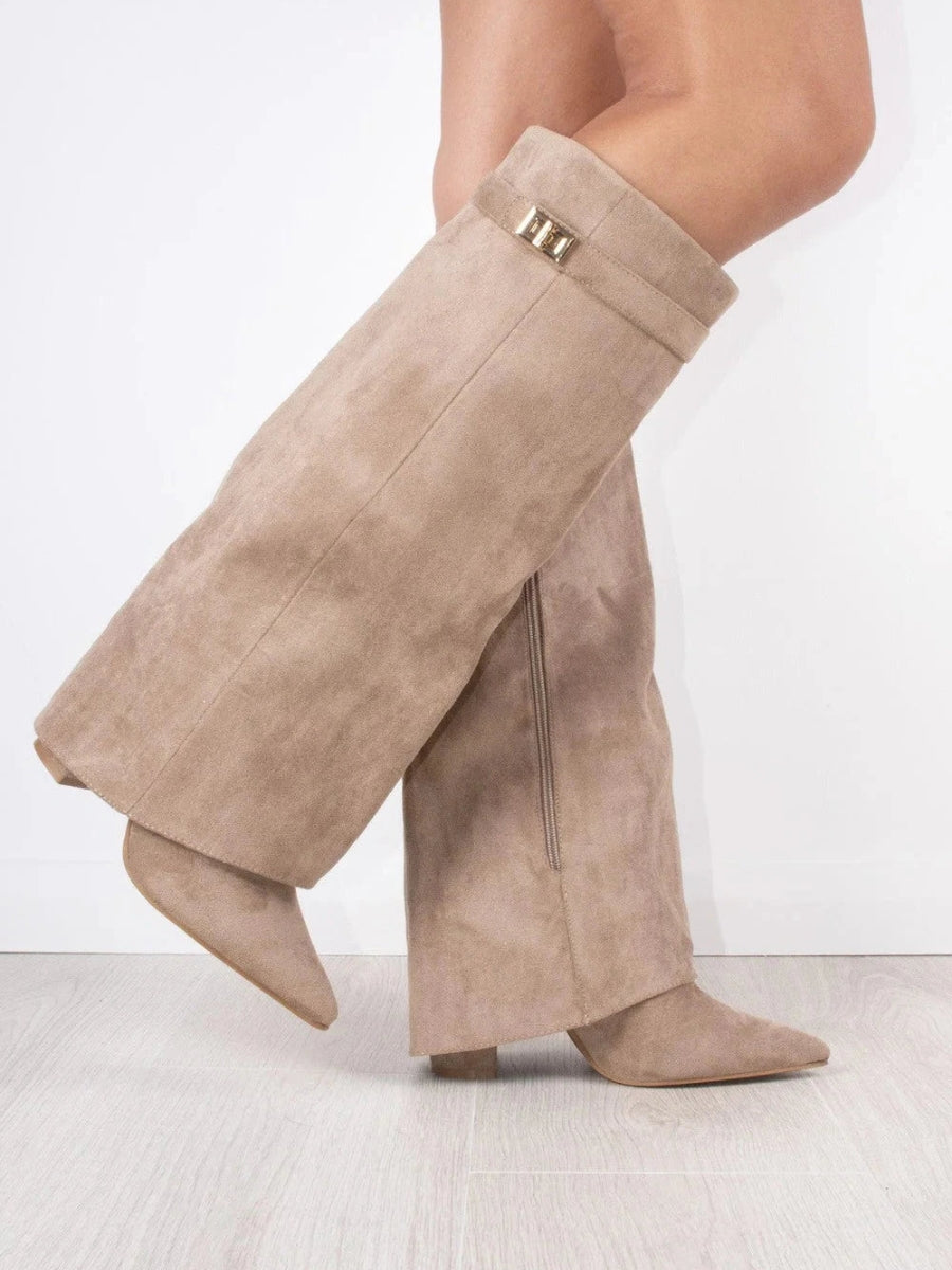 Ava - Women's Over-Knee Boots over-knee with Zip