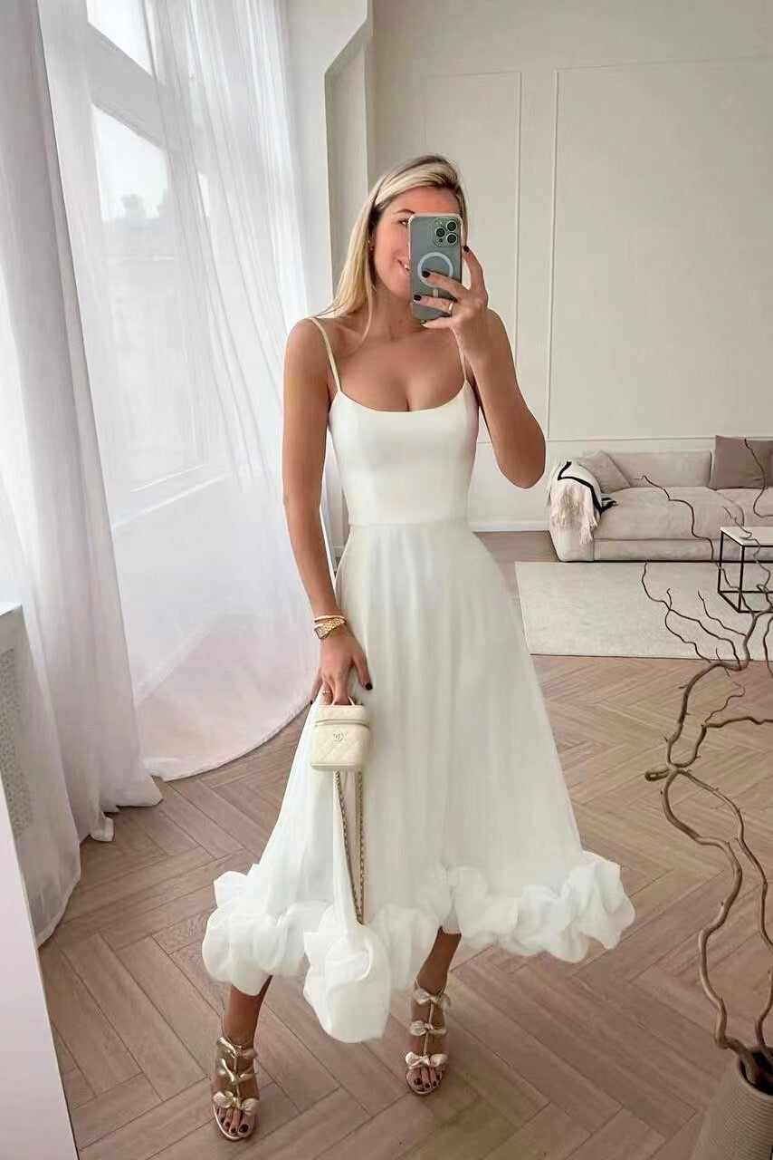 Victoria - Women's elegantes Dress for Wedding Guests with Ruffle Hem