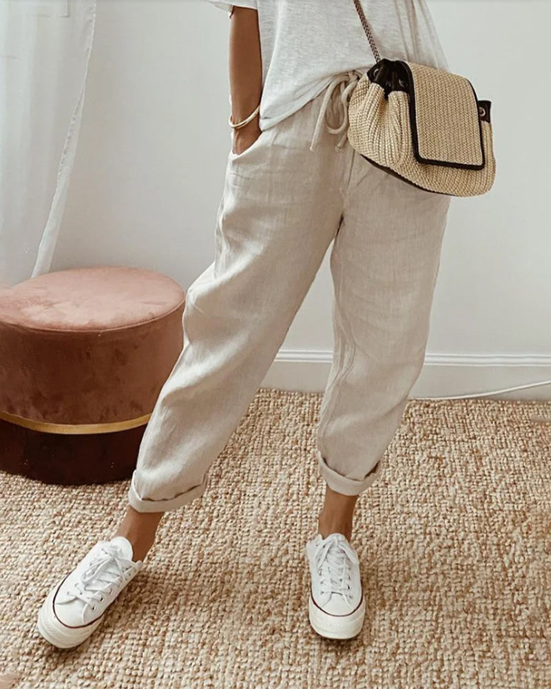 Caitlin - Stylish Casual-Leinenhose