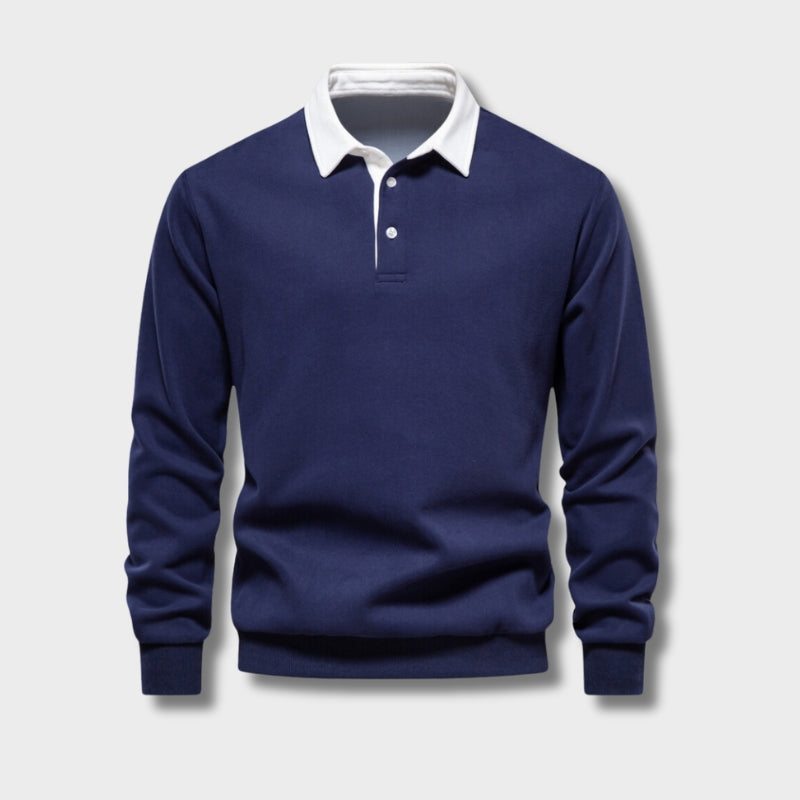 Jennifer - Men's Long Sleeve Polohemd with Classic Collar