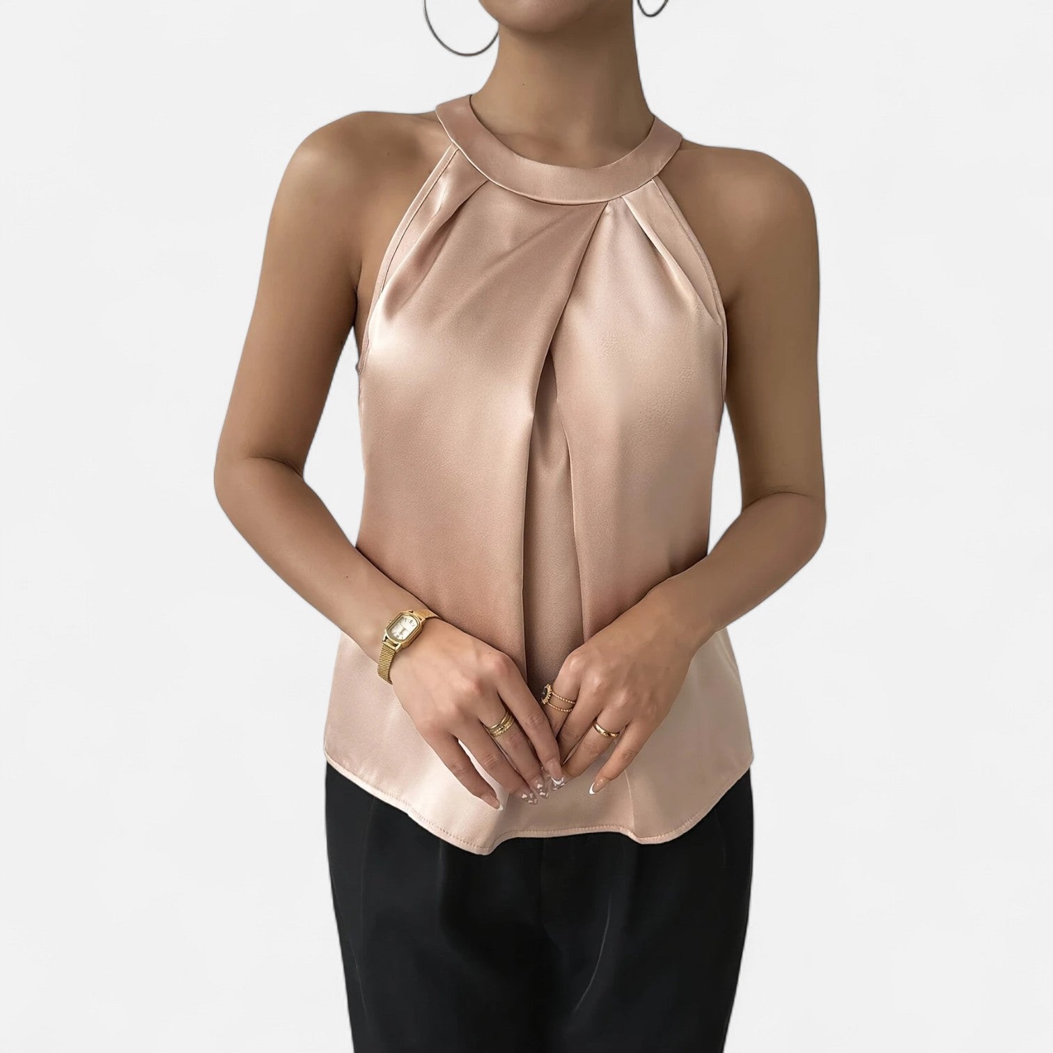 Olivia - Stylish Satin Halterneck Top for Women's
