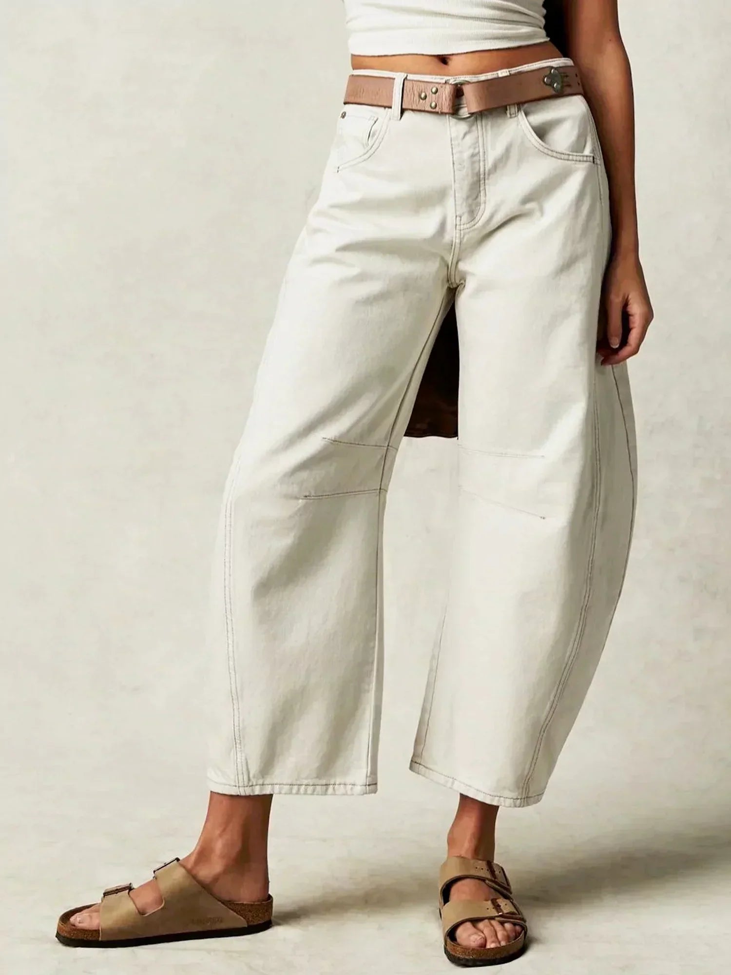 Lottie - Women's Bedruckte Jeans with Weitem Bein