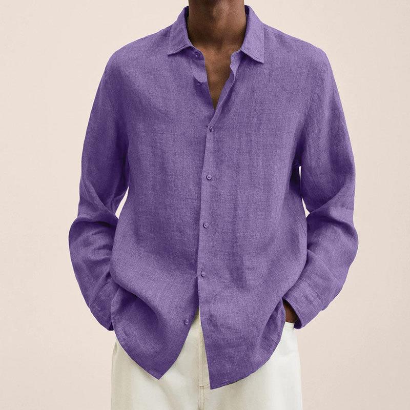 Kathleen - Men's Klassisches Long Sleeve Shirt with Button Placket