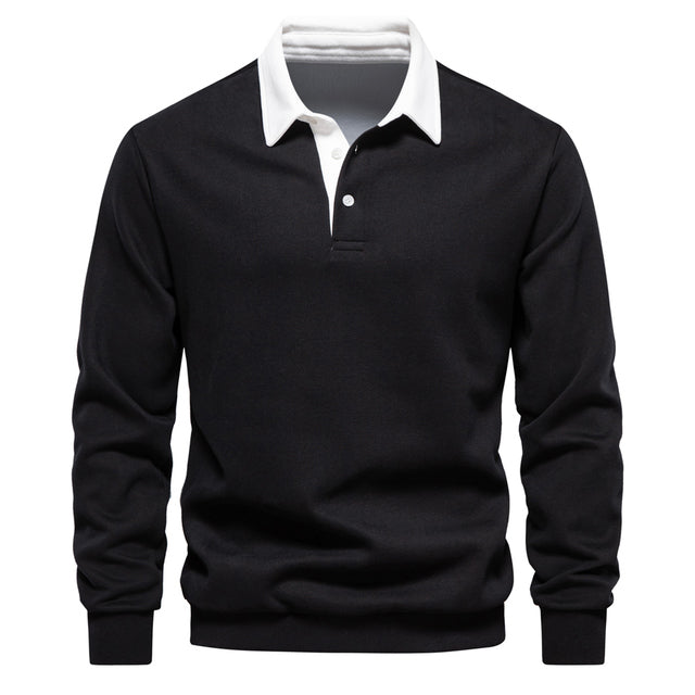 Jennifer - Men's Long Sleeve Polohemd with Classic Collar