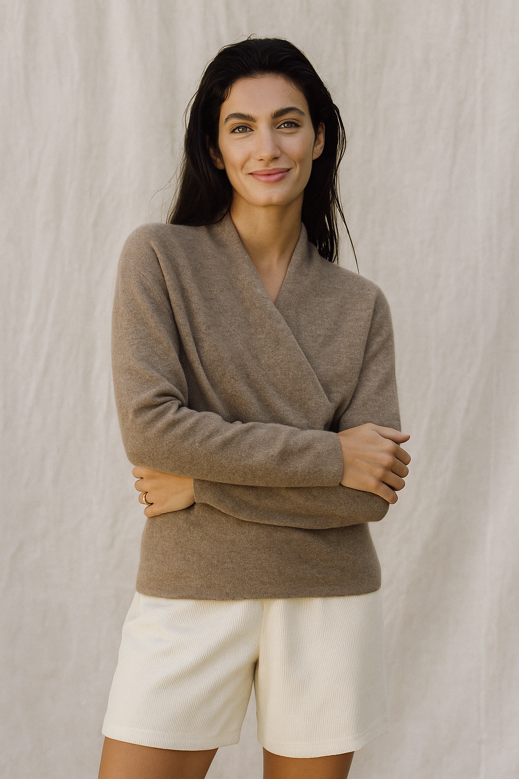 Rachel - Women's Spring Wrap Sweater with V Neckline