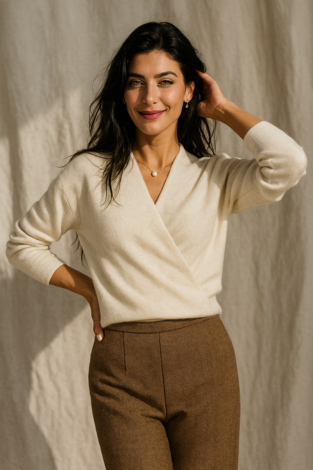 Rachel - Women's Spring Wrap Sweater with V Neckline