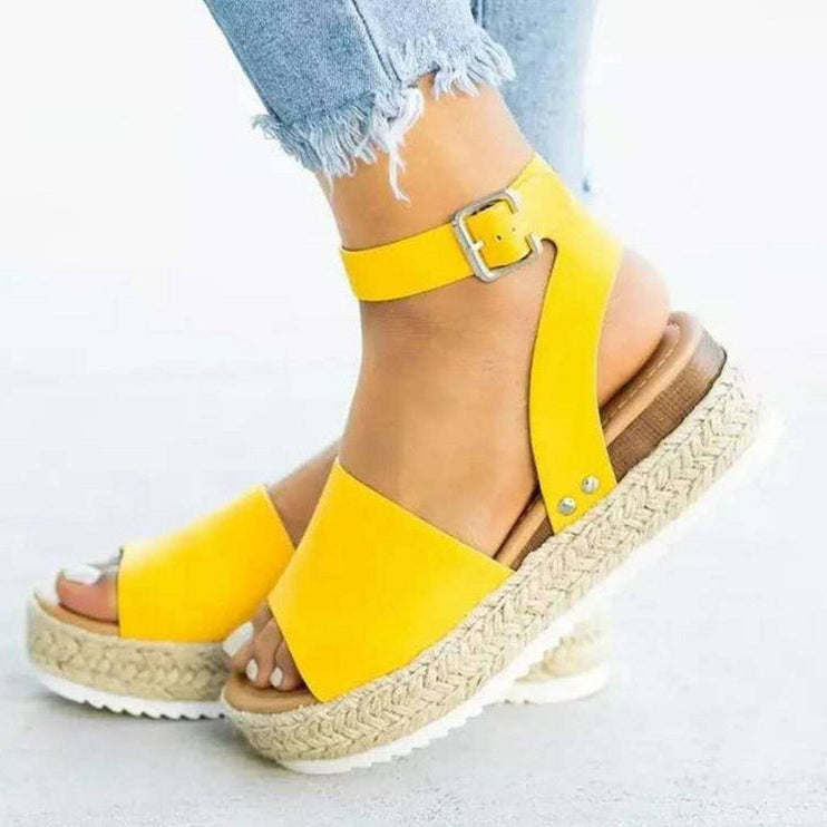 Rebecca - Women's Plateau Ankle Strap Wedge Heel Sandals