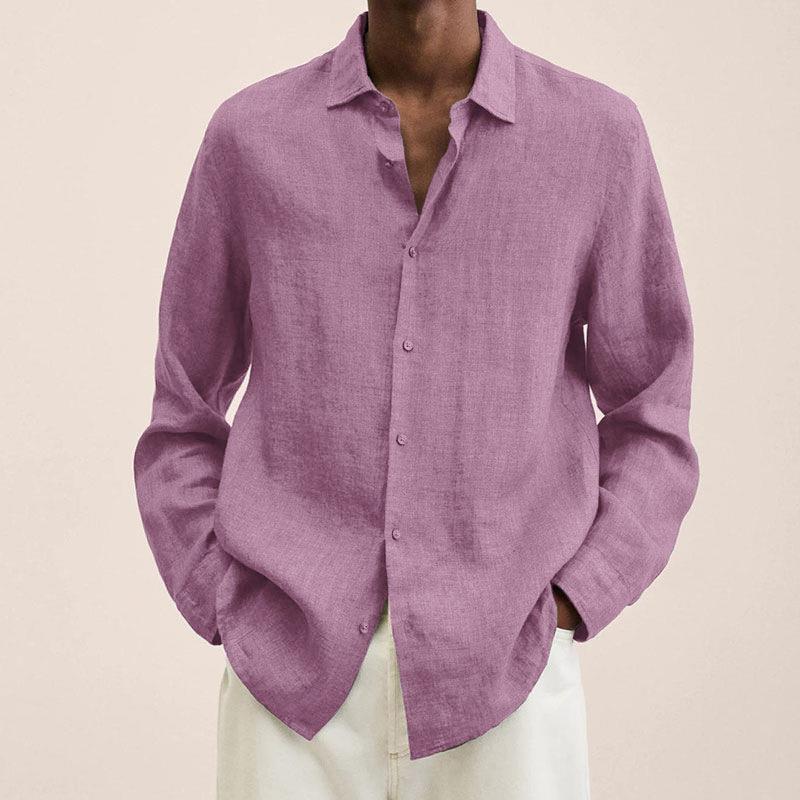Kathleen - Men's Klassisches Long Sleeve Shirt with Button Placket