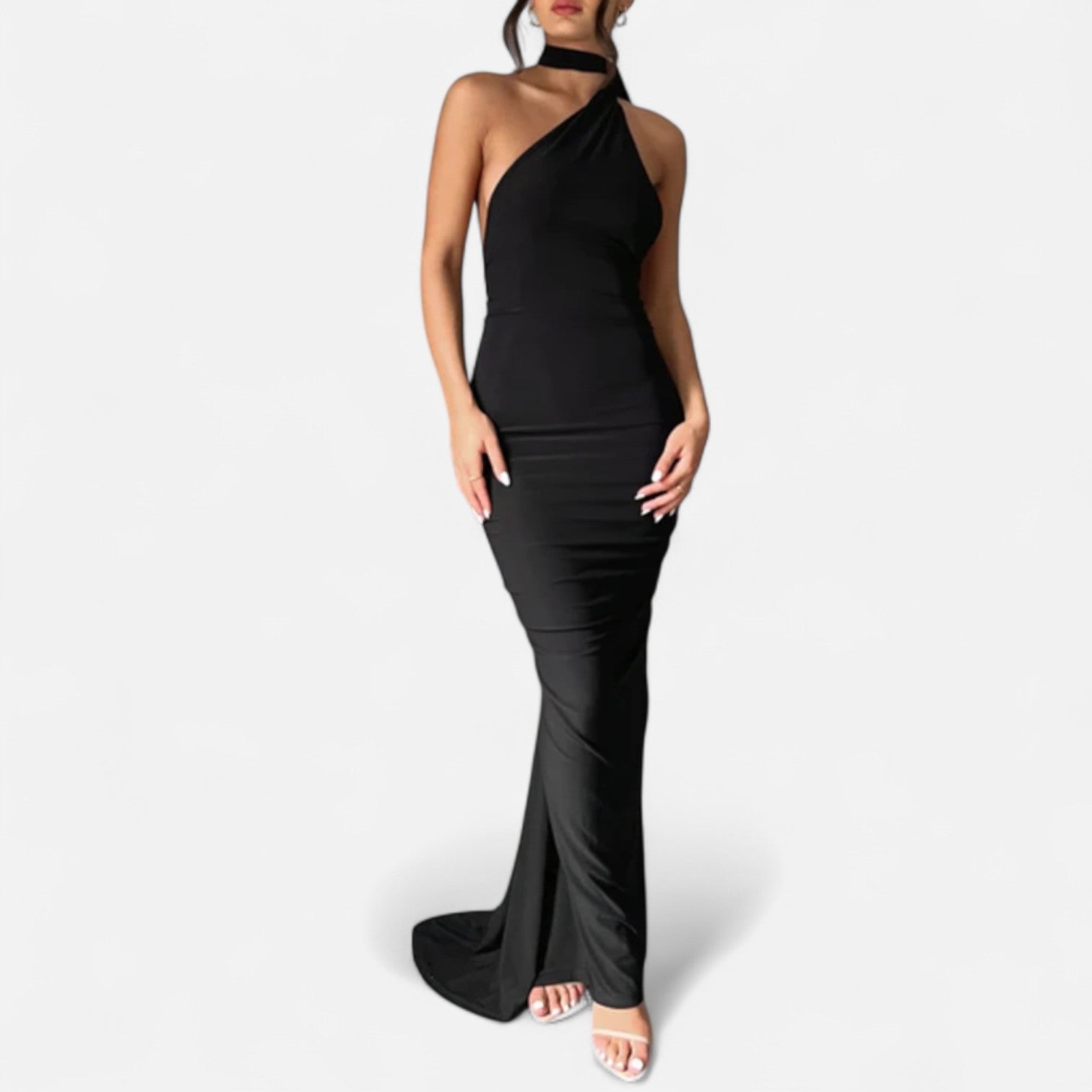 Diane - Women's Maxi Dress with a-Schulter-Halterneck