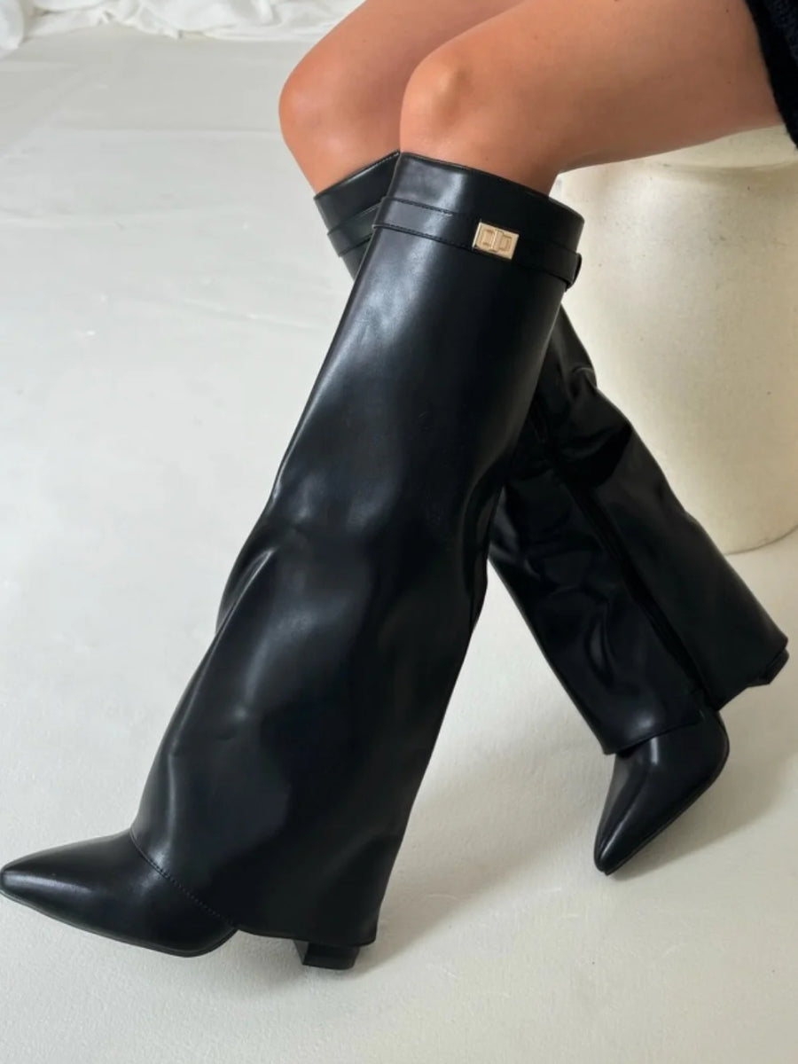 Ava - Women's Over-Knee Boots over-knee with Zip