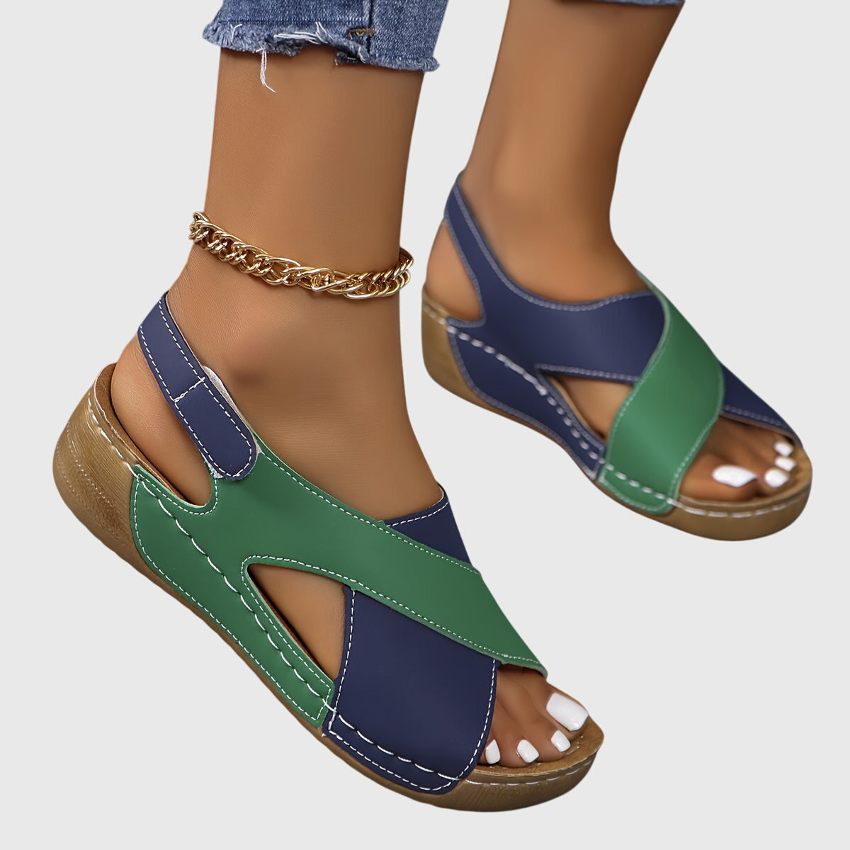 Millie - Women's Casual-Sandals in zweifarbigem Design with offenem Zehenbereich