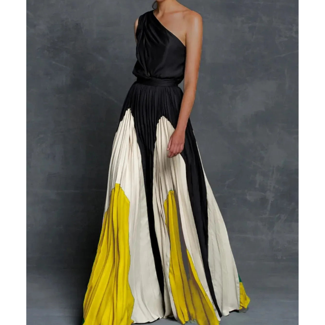 Denise - Women's Modern Maxi Dress with asymmetric Schulter and flowing Cut