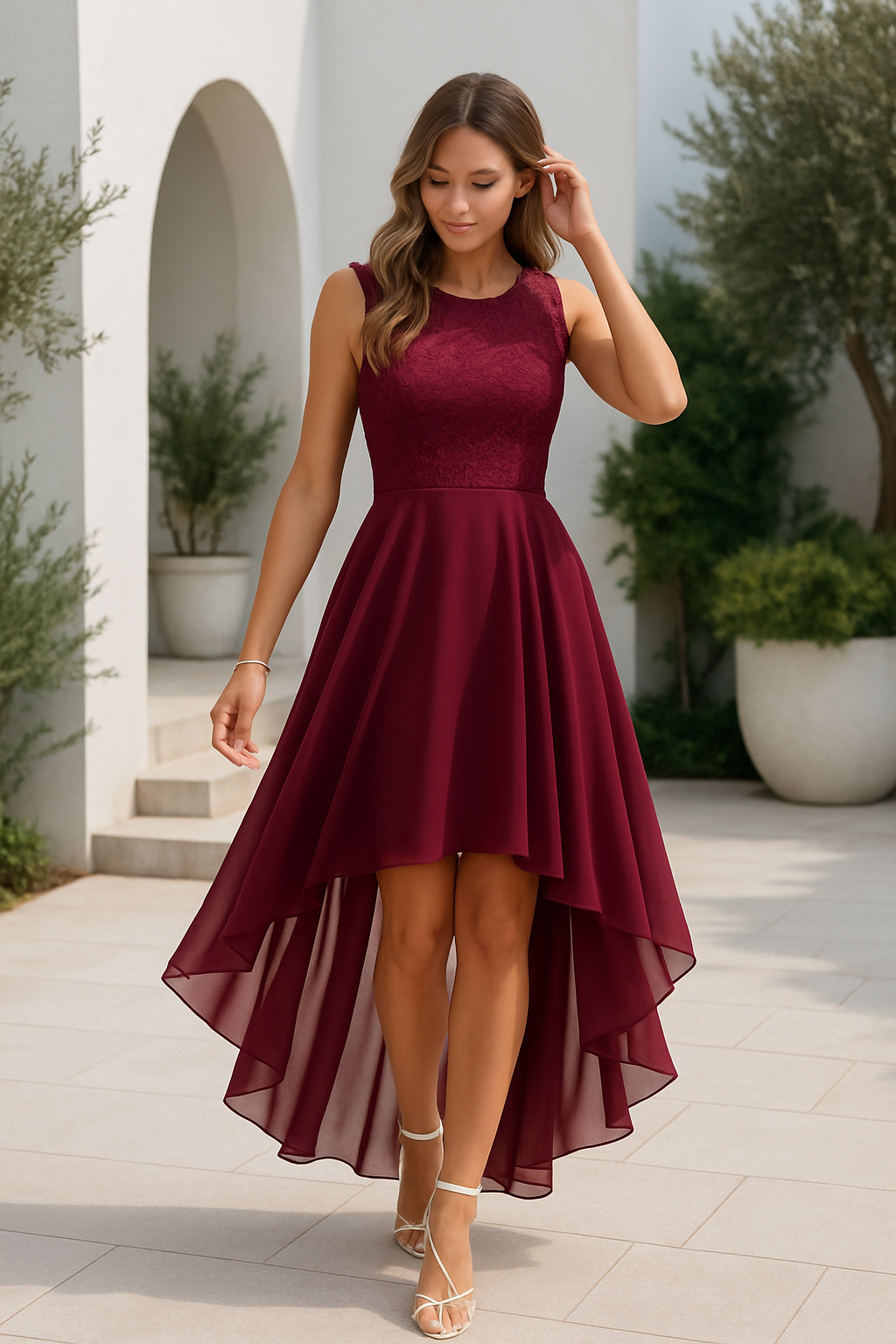 Caitlin - Women's Wedding Guest High-Low Elegant Dress