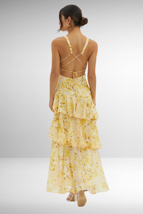 Molly - Women's Elegant Floral Stufen-Maxi Dress