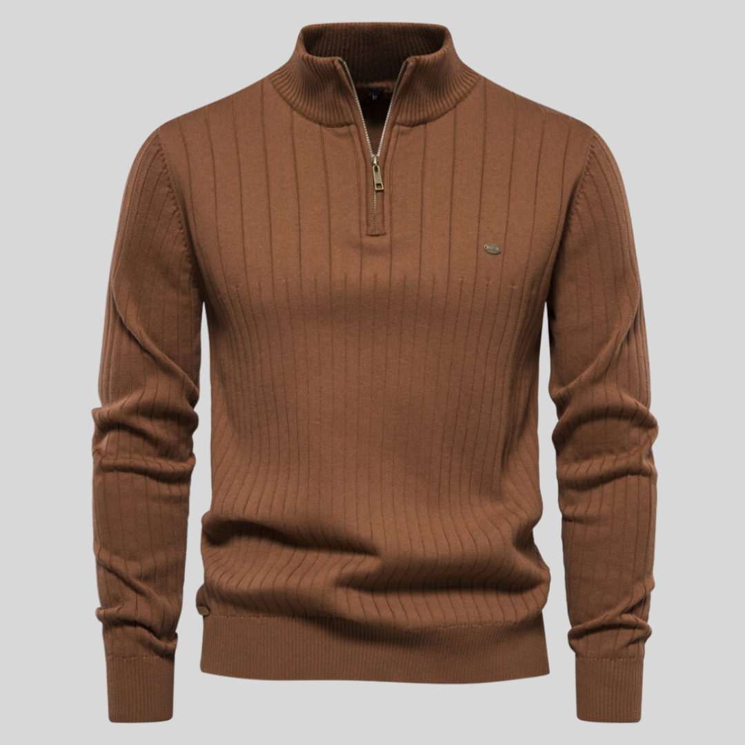 William - Men's Spring Quarter-Zip Long Sleeve Sweater