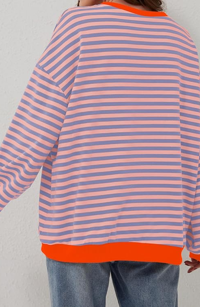 Mia - Women's Striped Round Neck-Sweater for Spring