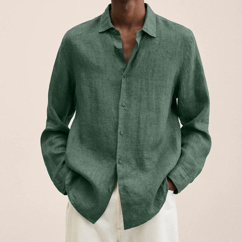 Kathleen - Men's Klassisches Long Sleeve Shirt with Button Placket
