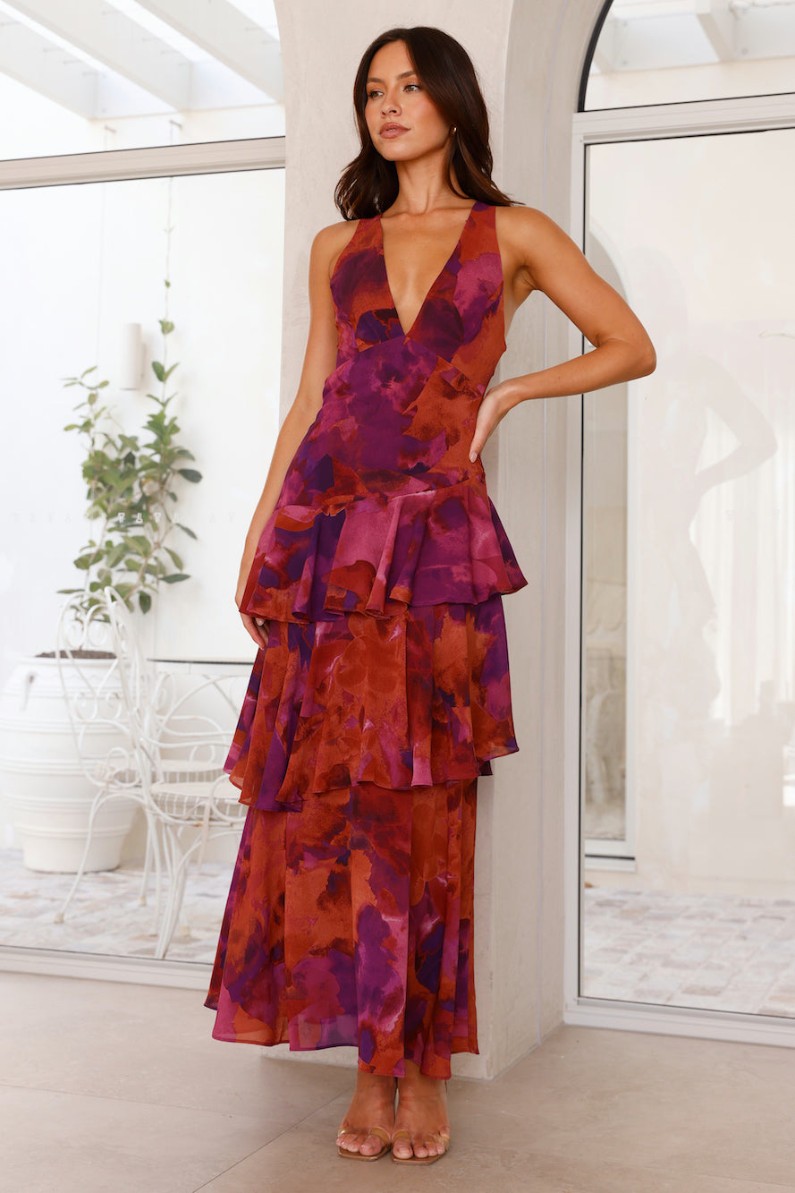 Molly - Women's Elegant Floral Stufen-Maxi Dress