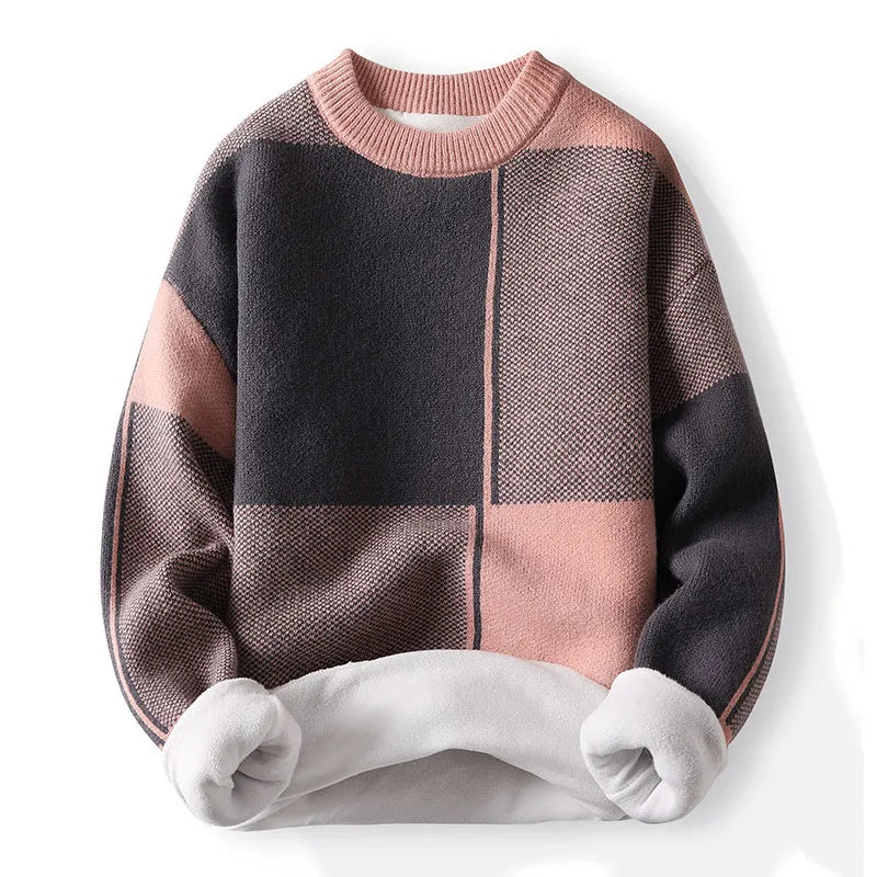 Alfie - Men's Spring Colour Block Round Neck Sweater