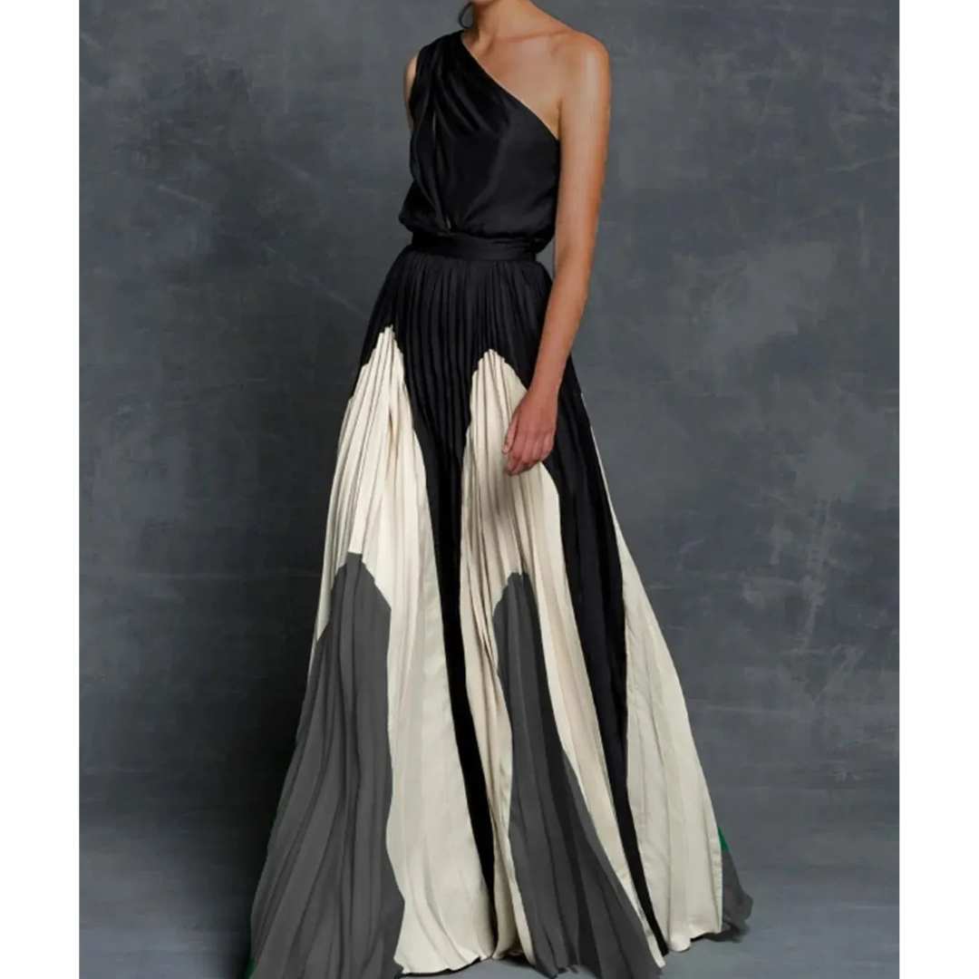 Denise - Women's Modern Maxi Dress with asymmetric Schulter and flowing Cut