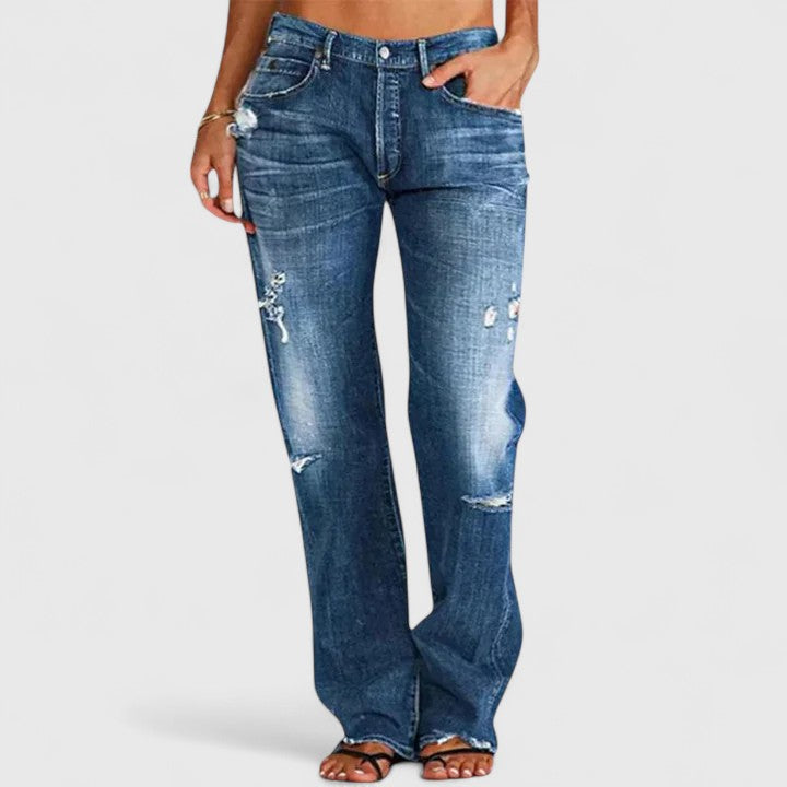 Clara - Women's Vintage-Jeans with Relaxed Fit and Waschung