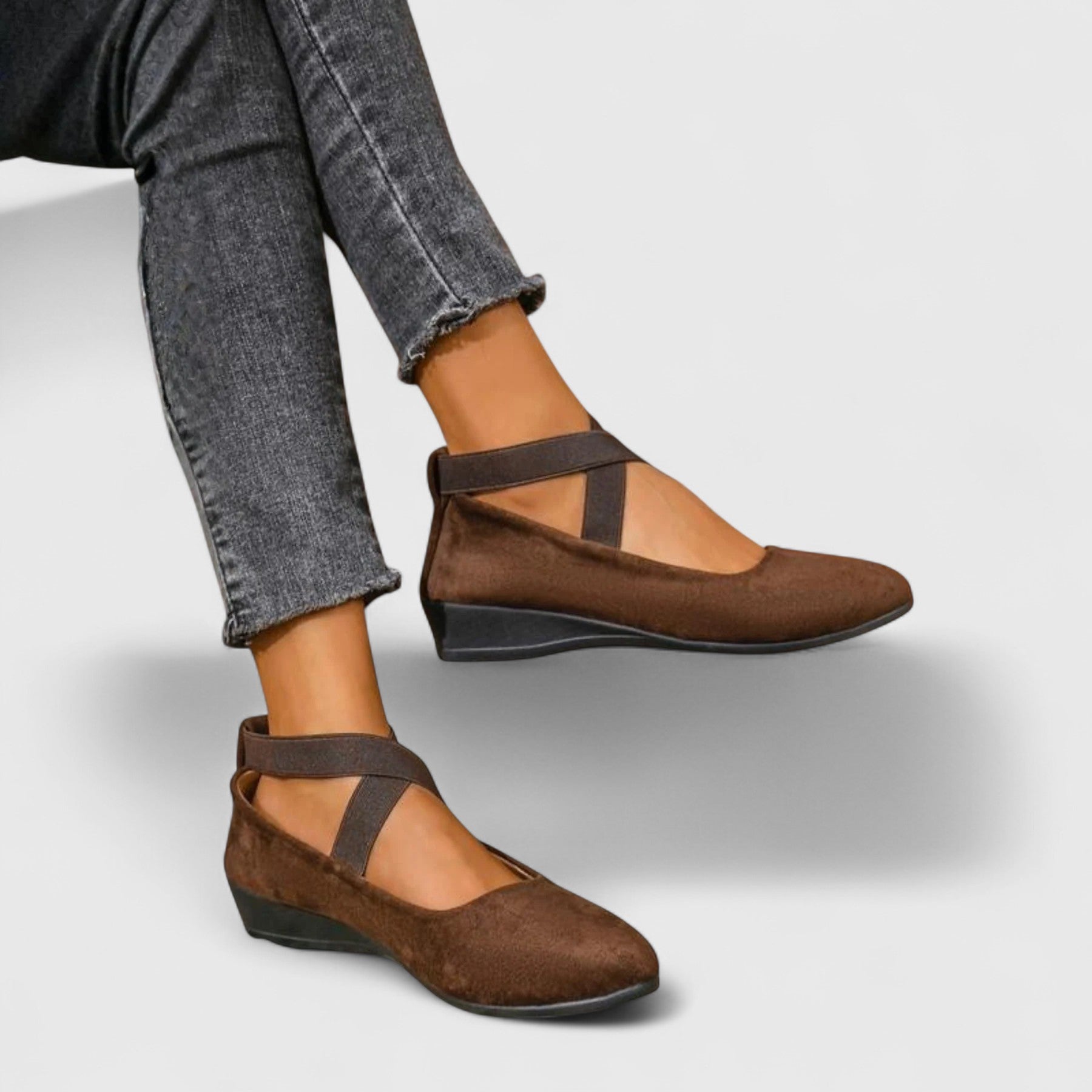 Sandra - Women's Spring Straps Rundzehen Wedge Heel Flats