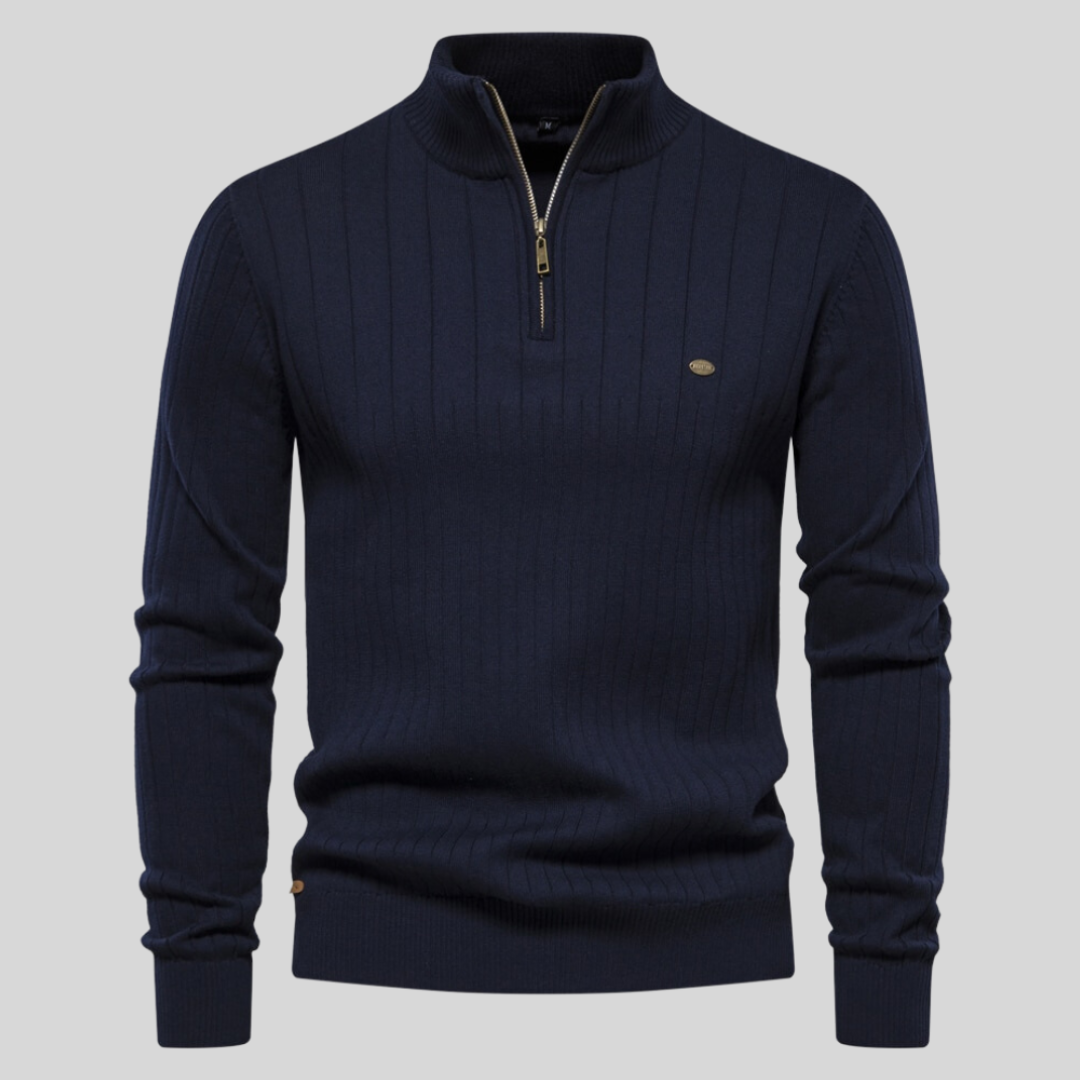 William - Men's Spring Quarter-Zip Long Sleeve Sweater