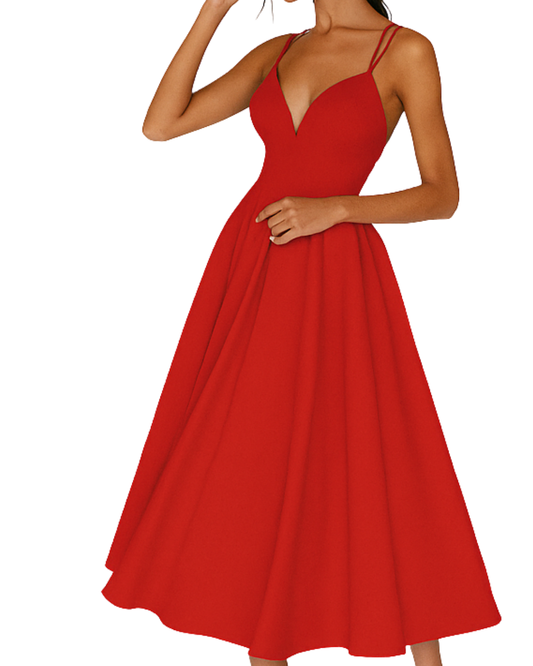 Donna - Women's Wedding Guest Straps Midi Dress
