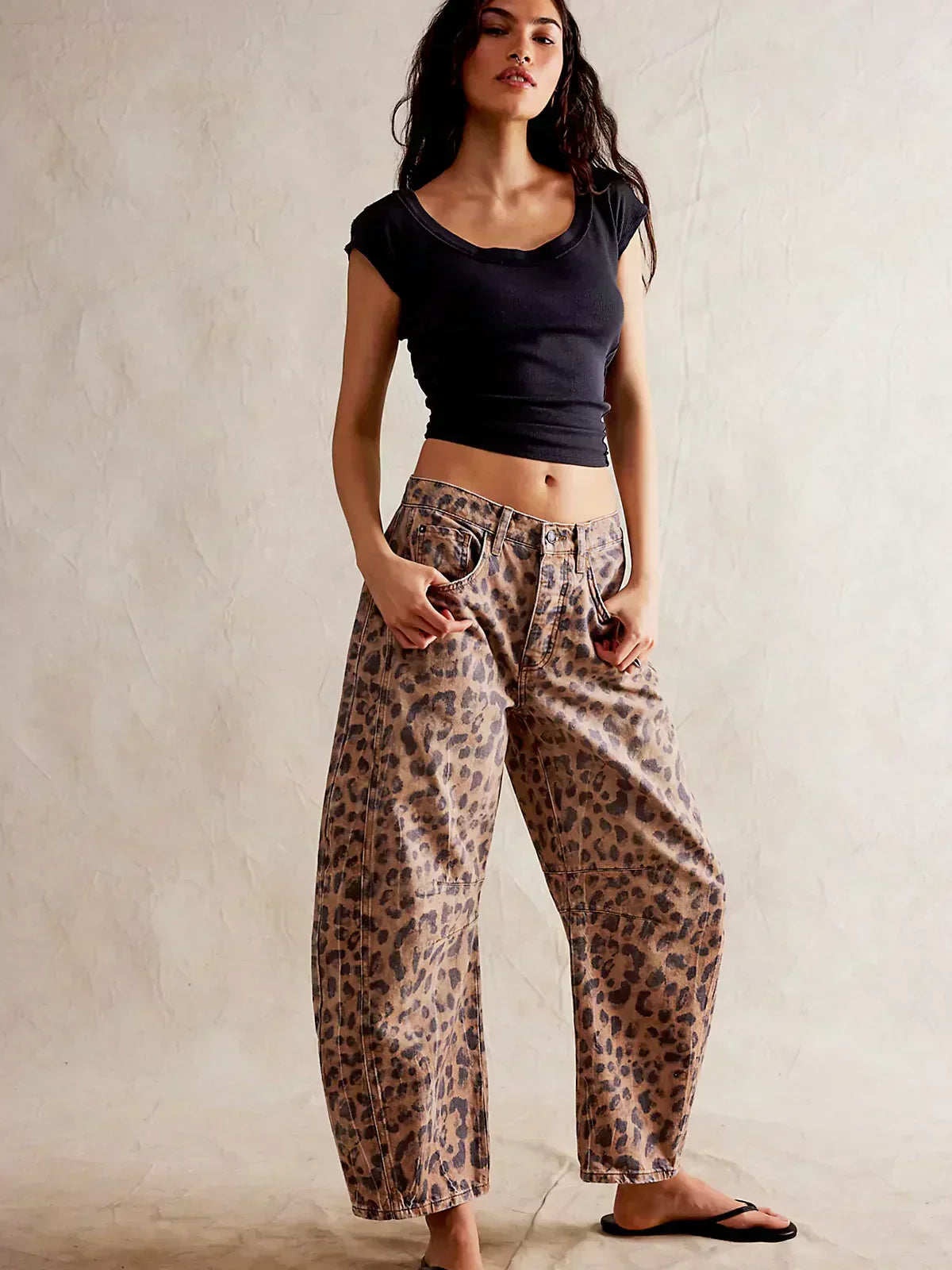 Lottie - Women's Bedruckte Jeans with Weitem Bein