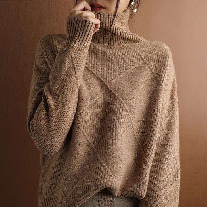 Sharon - Cosy Cable Knit Turtleneck Sweater