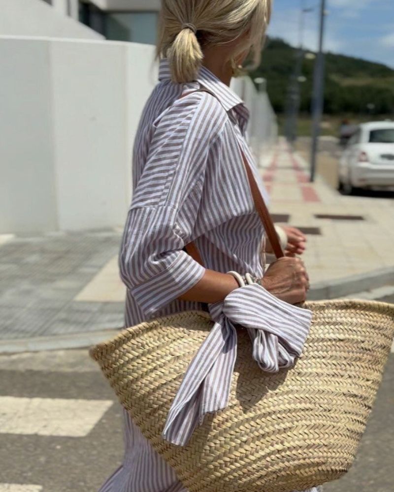 Victoria - Women's Zeitlos Striped Summer Shirt Dress