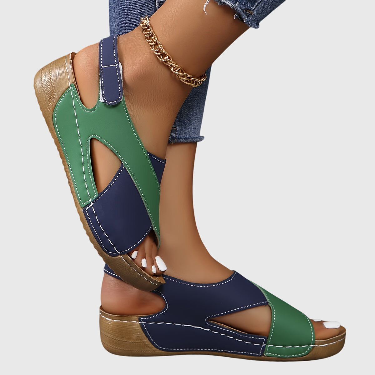 Millie - Women's Casual-Sandals in zweifarbigem Design with offenem Zehenbereich
